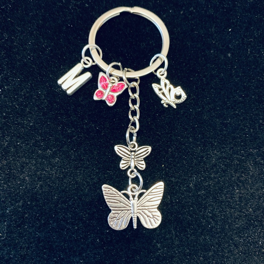 Butterflies themed keychain personalized